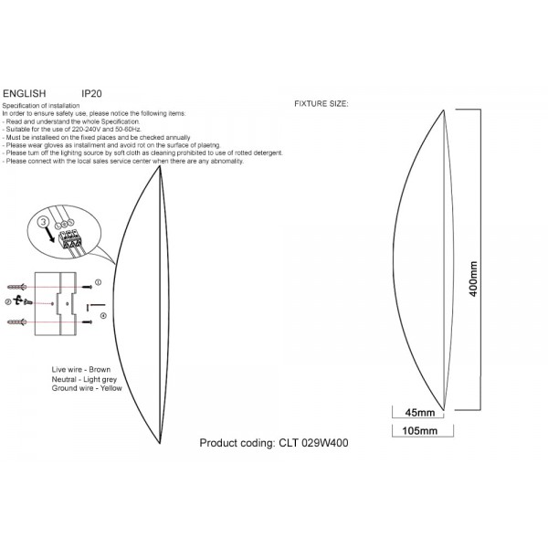 Бра Crystal Lux CLT 029W400 GO