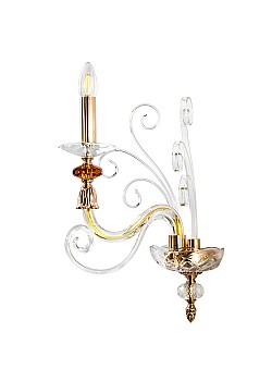 Бра Crystal Lux CATARINA AP1 V2 GOLD/TRANSPARENT-COGNAC