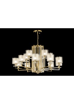 Люстра Crystal Lux NICOLAS SP-PL10+5 GOLD/WHITE