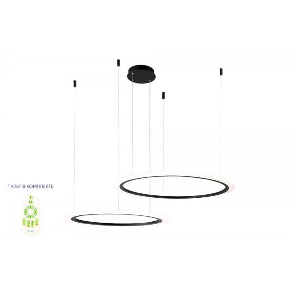 Люстра Crystal Lux MANZANA SP53W LED D600+800 BLACK
