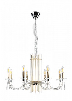 Люстра Crystal Lux AURELIO SP8 GOLD+CHROME/TRANSPARENT