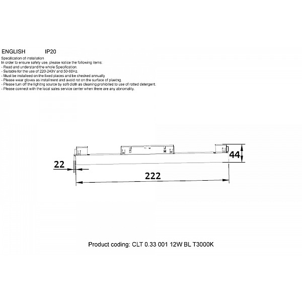 Светильник трековый магнитный Crystal Lux CLT 0.33 001 12W BL T3000K