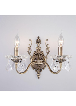 Бра Eurosvet 3281/2 античная бронза/прозрачный хрусталь Strotskis