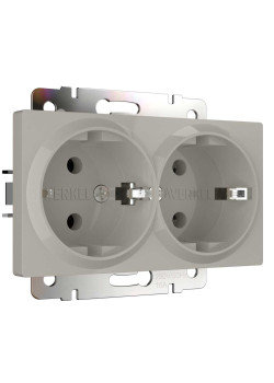 Розетка двойная с заземлением (дымчатый) W1272004/ a069774