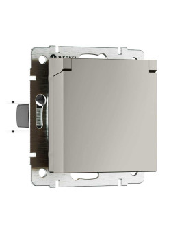 Розетка влагозащ. с зазем. с защит. крышкой и шторками (дымчатый) W1271204/ a069464