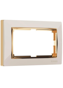 Рамка для двойной розетки Werkel Snabb слоновая кость/золото W0081932 4690389161148