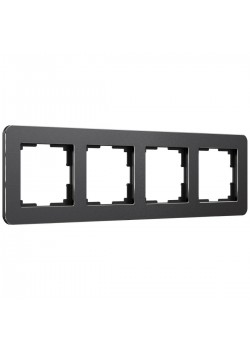 Рамка Werkel Platinum на 4 поста черный алюминий W0042608 4690389184512