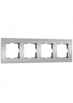 Рамка на 4 поста Werkel Slab серебро матовый W0042965 4690389193545