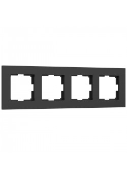 Рамка на 4 поста Werkel Slab черный матовый W0042908 4690389193477