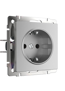 Розетка с заземлением Werkel серебряный W1171006 4690389157707