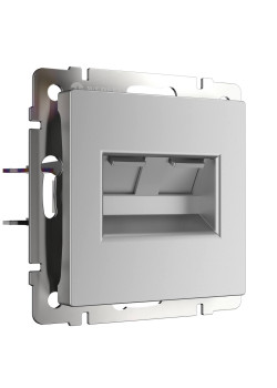 Розетка двойная Ethernet RJ-45 Werkel серебряный W1181106 4690389156489