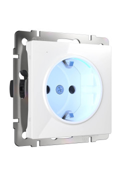 Розетка с заземлением и подсветкой Werkel белая W1171401 4690389155338