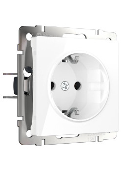 Розетка с заземлением, безвинтовой зажим Werkel белый W1171301 4690389155321