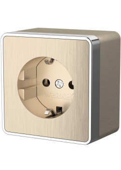 Розетка с заземлением Werkel Gallant шампань рифленый W5071010 4690389164491