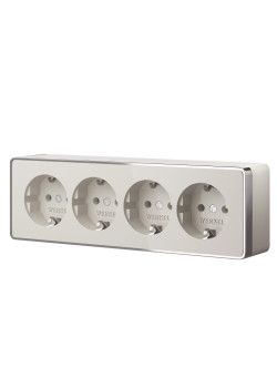 Розетка четверная с заземлением и шторками Gallant Werkel a071253