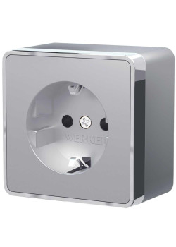 Розетка с заземлением Werkel Gallant серебряный W5071006 4690389167157
