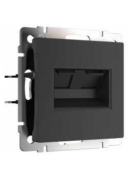 Розетка Werkel двойная Ethernet RJ-45 черный матовый W1182208 4690389157004