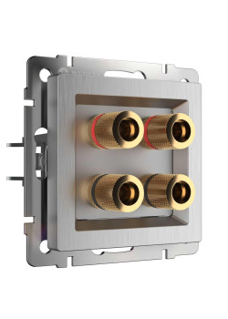 Акустическая розетка Werkel х4 серебряная рифленая WL09-AUDIOx4 4690389085024
