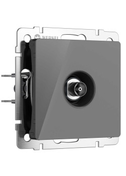 ТВ-розетка Werkel оконечная графит акрил W1183044 4690389197550