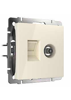 Розетка Werkel TV/RJ-45 6 кат слоновая кость W1181303 4690389174476