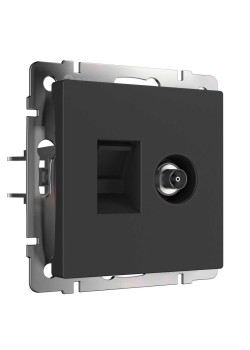 Розетка Werkel TV/RJ-45 6 кат черный матовый W1181308 4690389174483