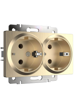 Розетка двойная Werkel шампань рифленый W1172010 4690389160585