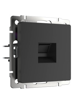 Телефонная розетка RJ-11 Werkel черный матовый W1182008 4690389156960