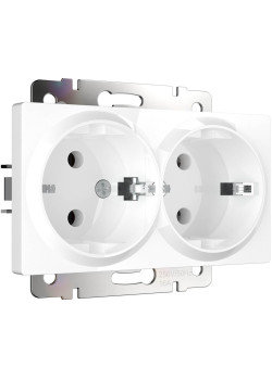 Розетка двойная с заземлением Werkel белый W1172001 4690389155352