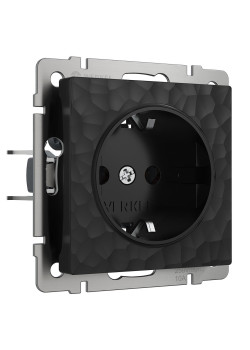 Розетка Werkel Hammer с заземлением черный W1271008 4690389162596