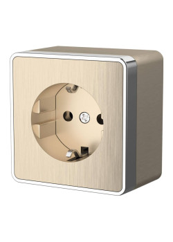 Розетка с заземлением Werkel Gallant шампань рифленый W5071010 4690389164491