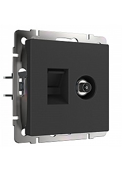 Розетка Werkel TV/RJ-45 6 кат черный матовый W1181308 4690389174483
