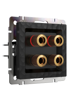 Акустическая розетка Werkel Hammer х4 черный W1285008 4690389163128