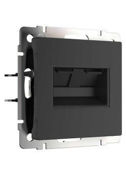 Розетка Werkel двойная Ethernet RJ-45 черный матовый W1182208 4690389157004