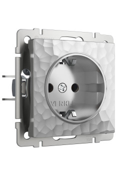 Розетка Werkel Hammer с заземлением и шторками серебряный W1271106 4690389162824