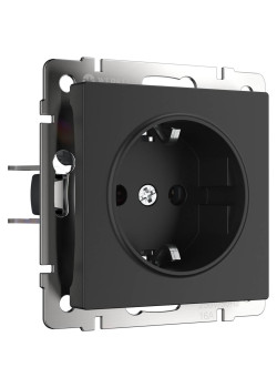 Розетка с заземлением Werkel черный матовый W1171008 4690389156878
