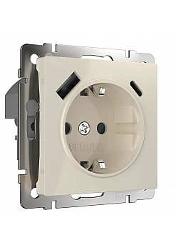 Розетка Werkel с быстрой зарядкой USB Type A+С слоновая кость W1171703 4690389176425