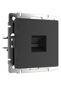 Розетка Werkel Ethernet RJ-45 черный матовый W1181008 4690389156946