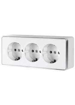 Розетка тройная с заземлением и шторками Werkel Gallant белый W5073101 4690389163913