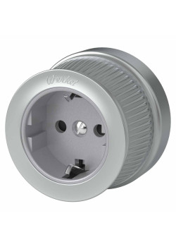 Розетка Werkel с заземлением Ретро матовый хром WL19-10-01 4690389143434