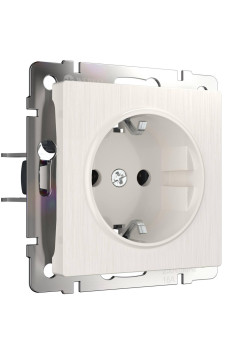 Розетка с заземлением и шторками Werkel перламутровый рифленый W1171113 4690389161032