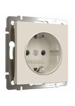 Розетка с заземлением и шторками Werkel айвори матовый W1171162 4690389184741