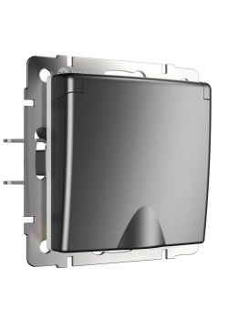 Розетка влагозащищенная с заземлением с защитной крышкой и шторками Werkel графит W1171264 4690389194429