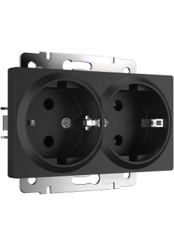 Розетка Werkel двойная с заземлением черный матовый W1172008 4690389156922