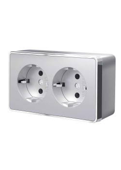 Розетка двойная с заземлением Werkel Gallant серебряный W5072106 4690389167188
