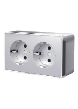 Розетка двойная с заземлением Werkel Gallant серебряный W5072106 4690389167188