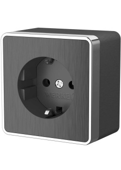 Розетка с заземлением Werkel Gallant графит рифленый W5071004 4690389164484