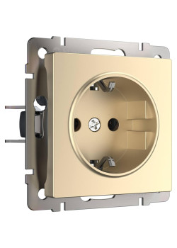 Розетка с заземлением и шторками Werkel шампань W1171111 4690389157387
