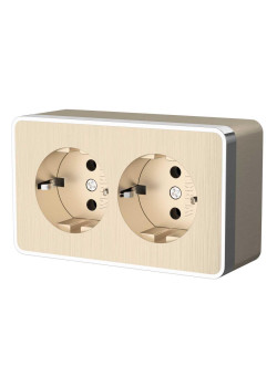 Розетка Werkel двойная с заземлением Gallant шампань рифленый W5072110 4690389164682