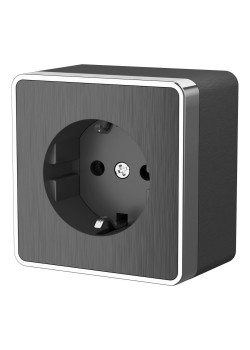 Розетка с заземлением Werkel Gallant графит рифленый W5071004 4690389164484