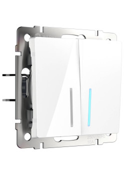 Выключатель двухклавишный с подсветкой Werkel белый W1120101 4690389155208